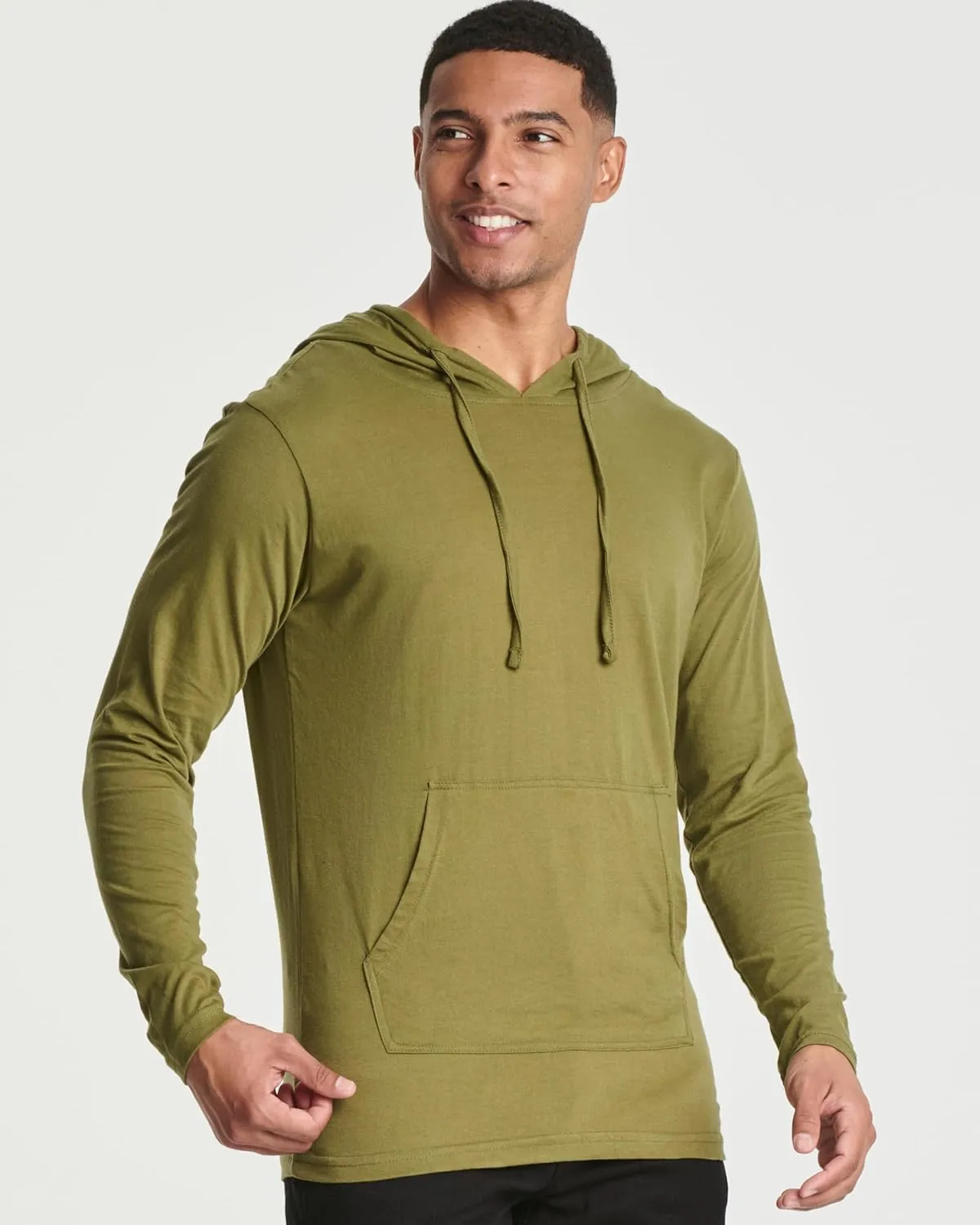 Real Essentials 3 Pack: Men's Cotton Lightweight Casual Pullover Drawstring Hoodie With Pocket (Available In Big & Tall)