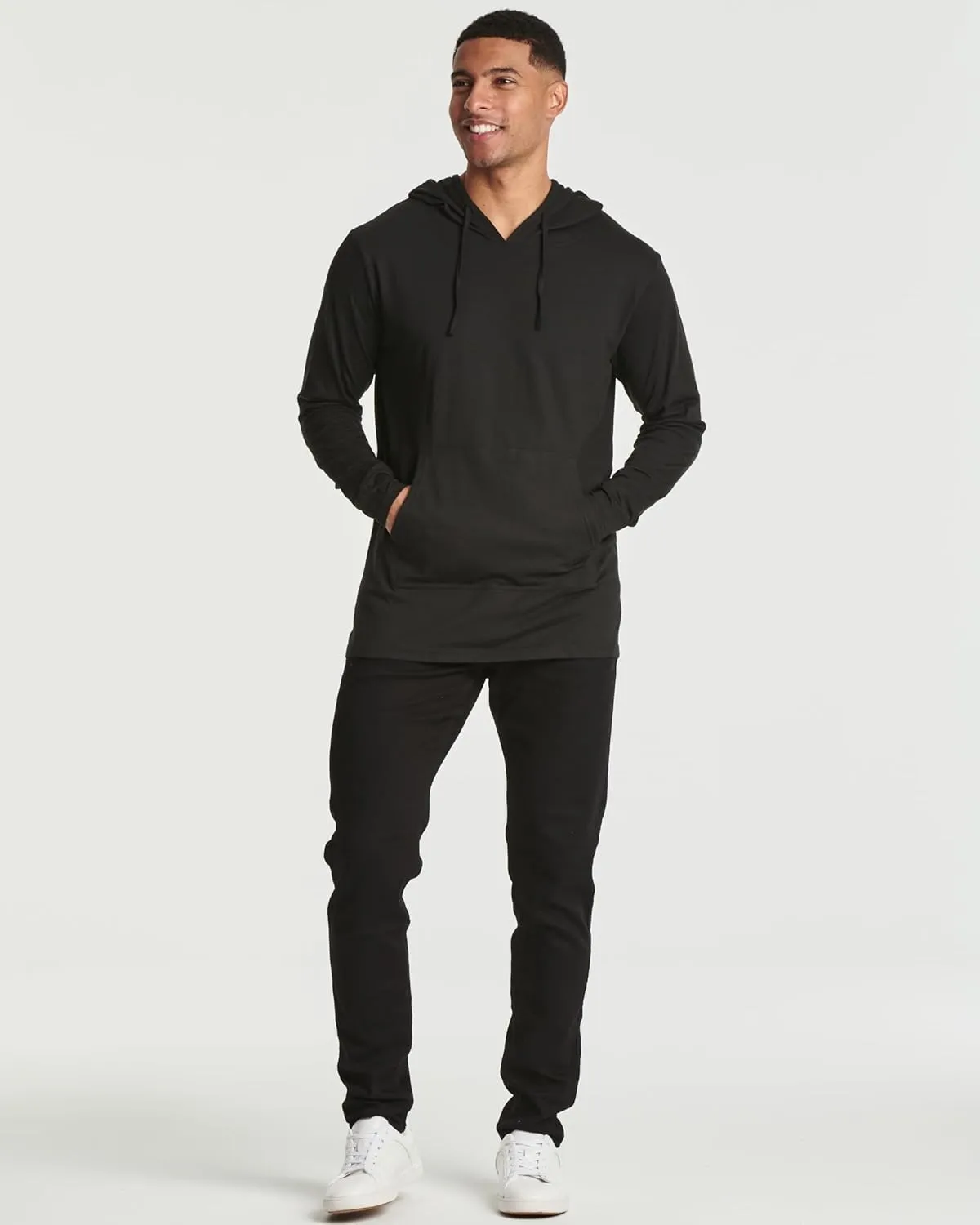 Real Essentials 3 Pack: Men's Cotton Lightweight Casual Pullover Drawstring Hoodie With Pocket (Available In Big & Tall)