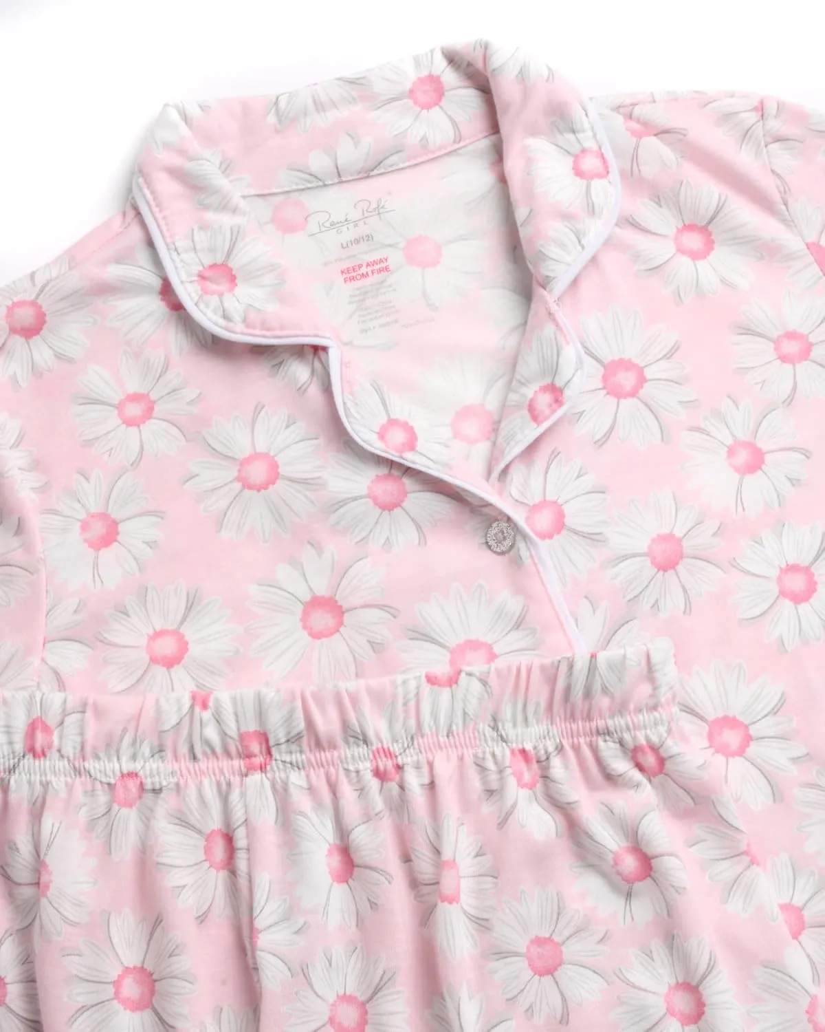Rene Rofe Girls' Pajama Set - 2 Piece Button Down Sleep Shirt and Lounge Shorts - Sleepwear Set for Girls (4-12)