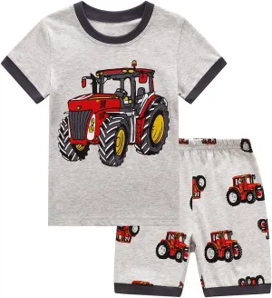 RKOIAN Little Boys Short Sleeve Pajamas Sets Toddler 100% Cotton Pjs Kids Sleepwears
