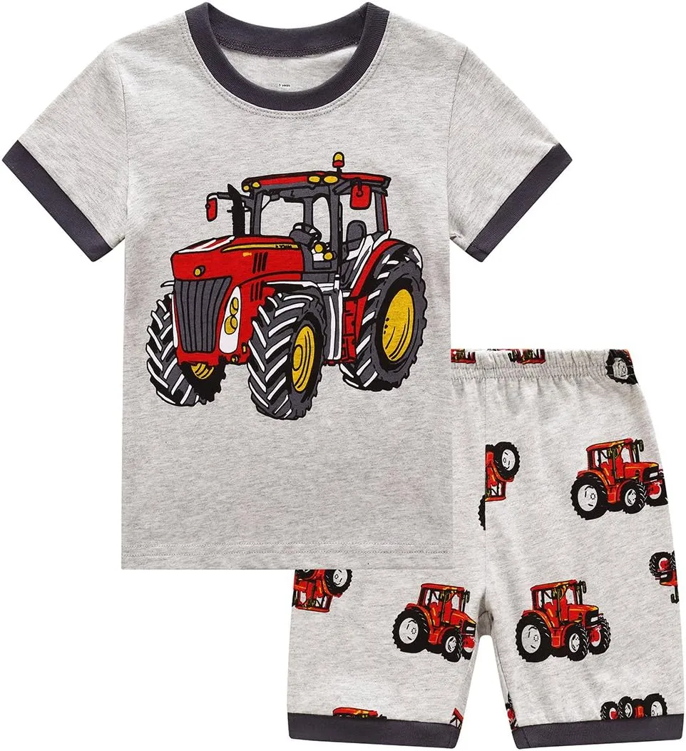 RKOIAN Little Boys Short Sleeve Pajamas Sets Toddler 100% Cotton Pjs Kids Sleepwears
