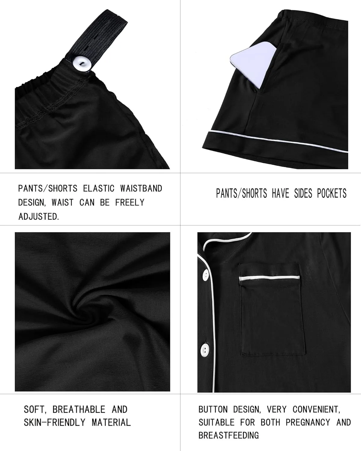 Rnxrbb 3 PCS Women Maternity Pajamas Set Nursing Postpartum Breastfeeding Pjs Sleepwear Lounger Clothes Button Down