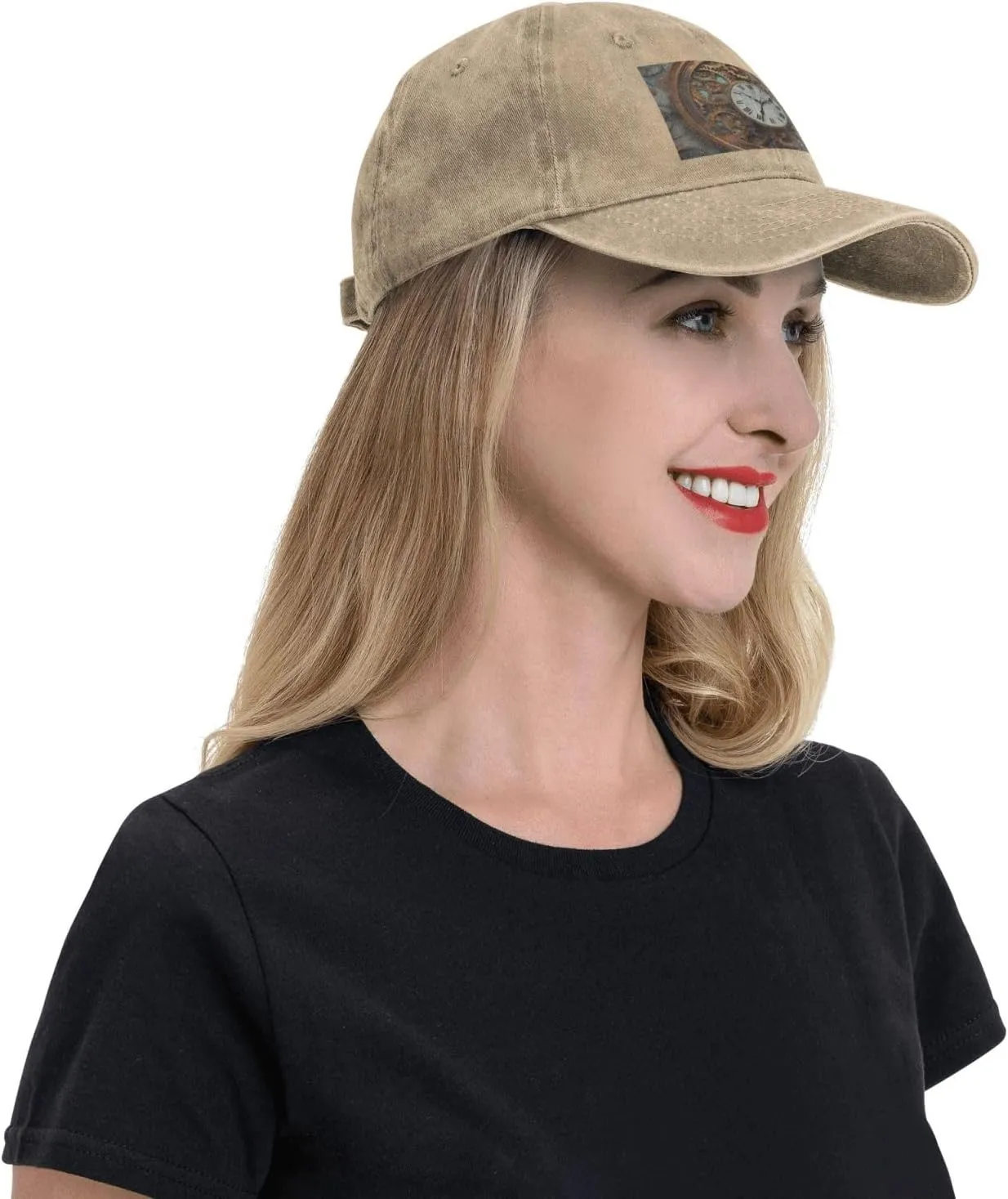 Rusty Steampunk Clock Unisex Baseball Cap Breathable Cotton Trucker Hat Classic Denim Dad Hat Summer Sun Hat