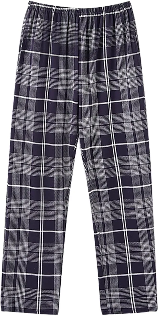 sandbank Mens Cotton Pajama Pants Soft Lounge Lightweight Sleep Pants with Pockets