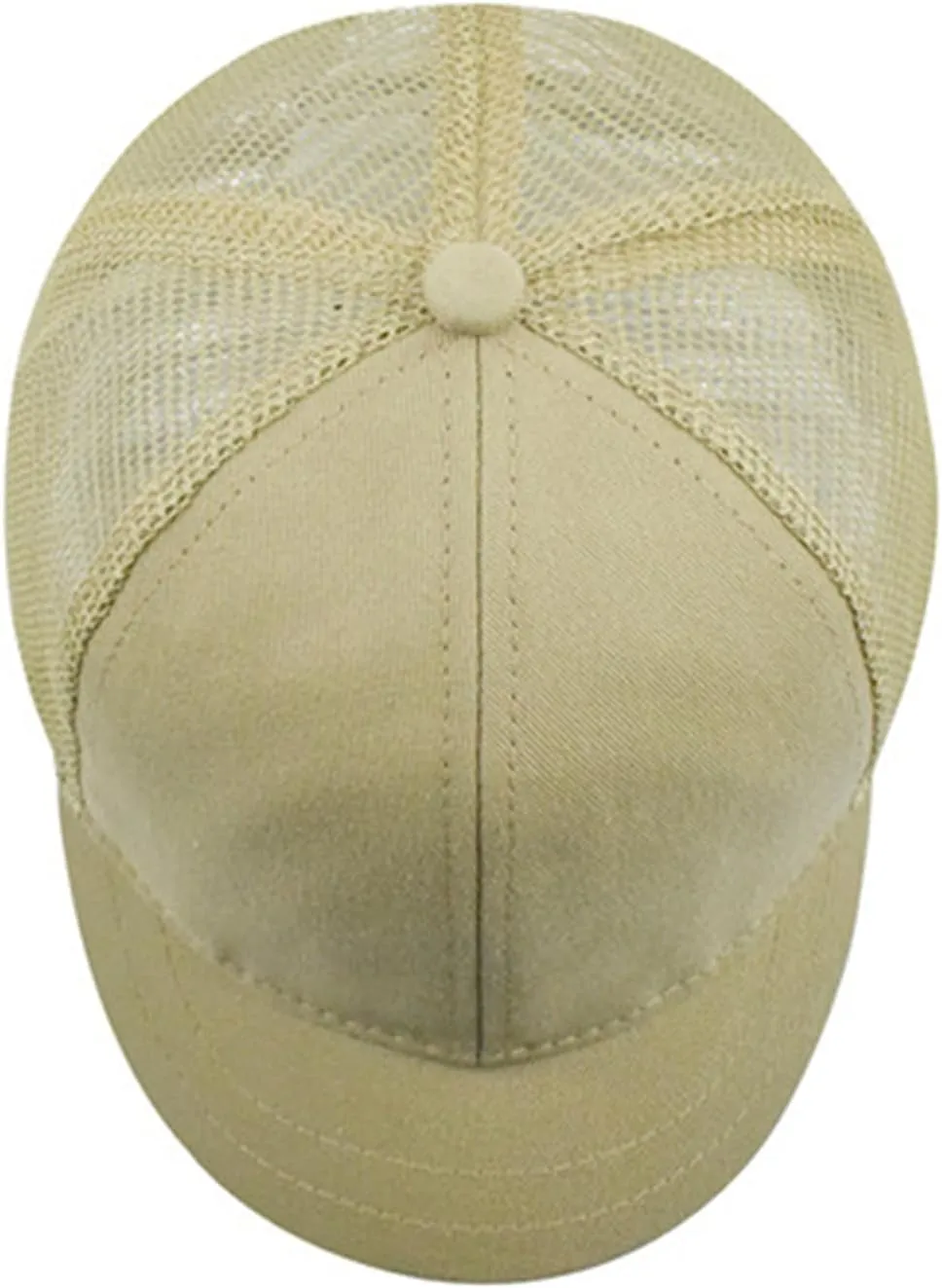 Short Brim Mesh-Back Baseball Cap Adjustable Washed Breathable Cotton Unconstructed Plain Dad Hat for Men Women