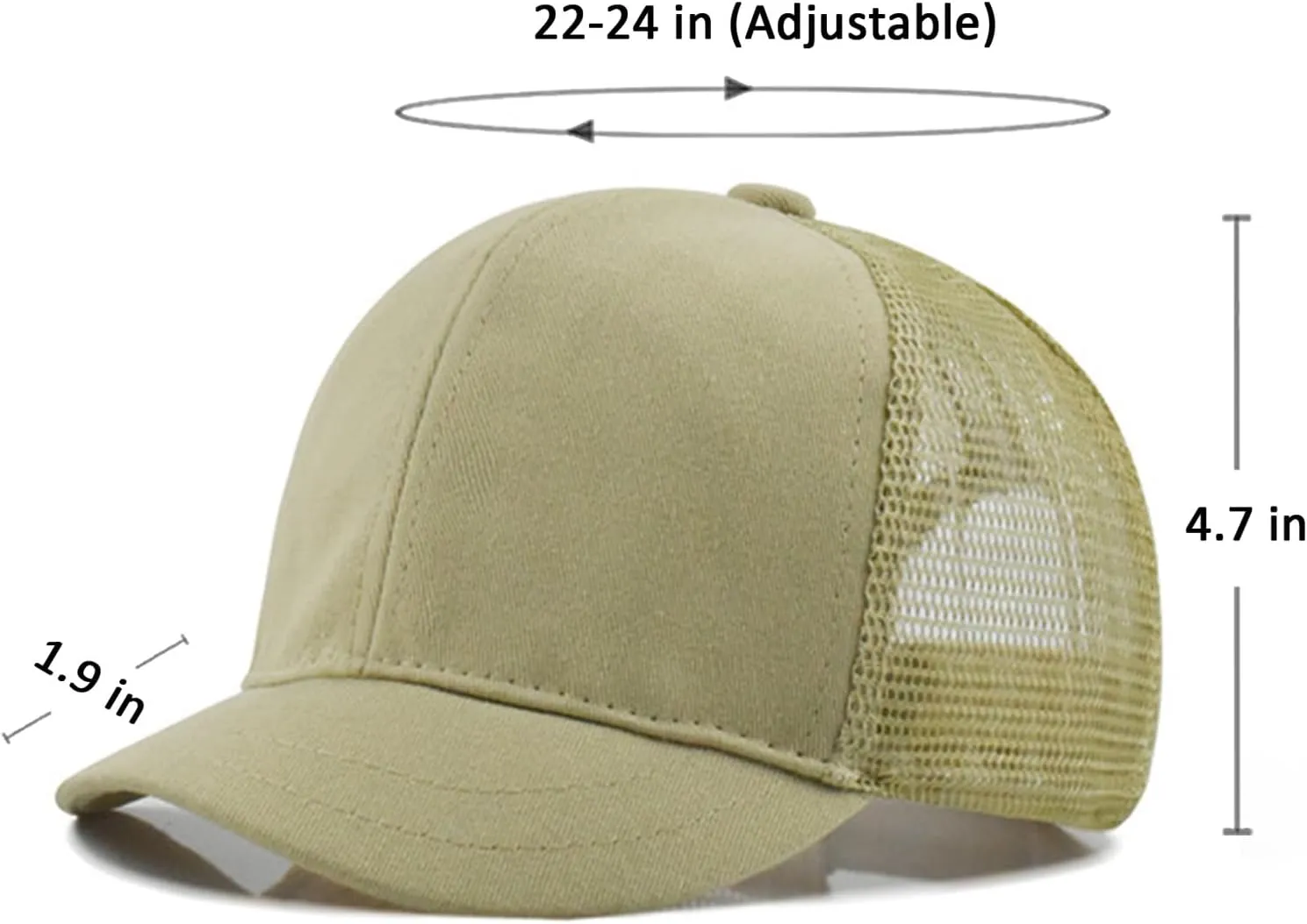 Short Brim Mesh-Back Baseball Cap Adjustable Washed Breathable Cotton Unconstructed Plain Dad Hat for Men Women