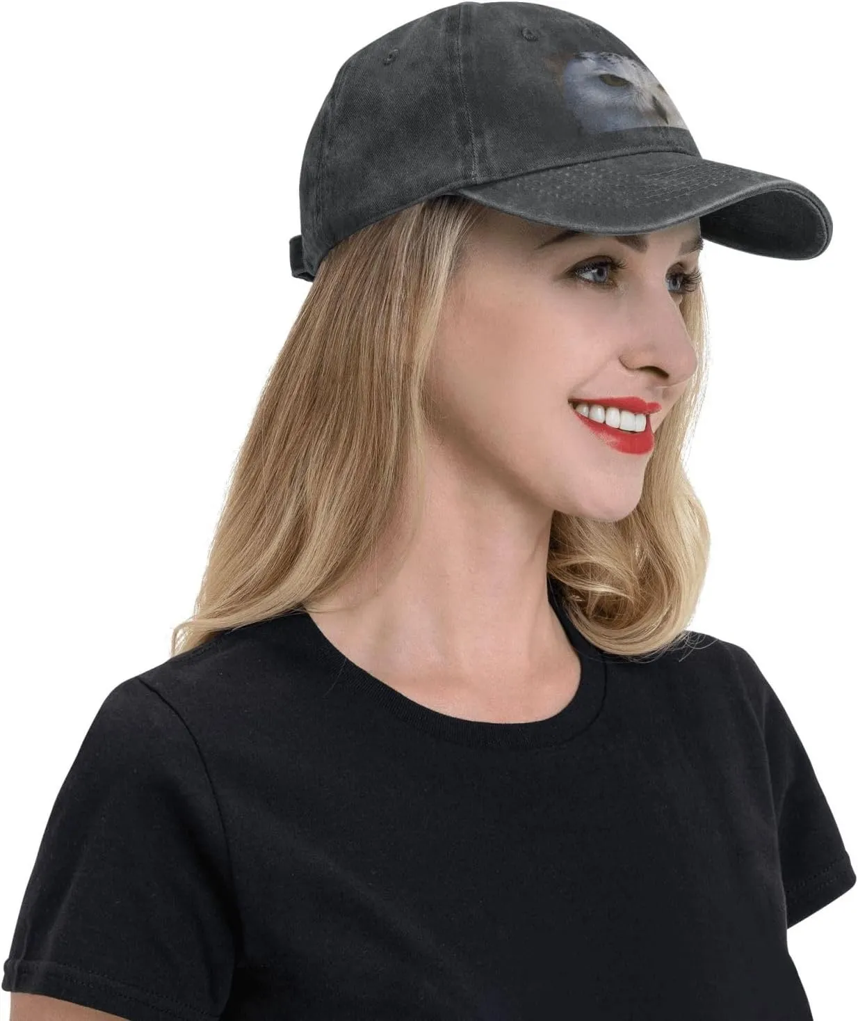 Snowy Owl Eyes Unisex Baseball Cap Breathable Cotton Trucker Hat Classic Denim Dad Hat Summer Sun Hat