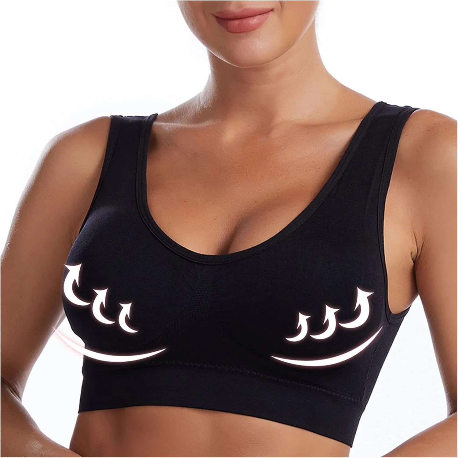 Sports Bra for Women Sweat-Free Mesh Shaping Bra Breathable Cool Liftup Air Bra Seamless Wireless Cooling Comfort Bra