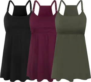 SUIEK Womens Maternity Nursing Tank Tops Cotton Breastfeeding Nightgown Maternity Sleepwear