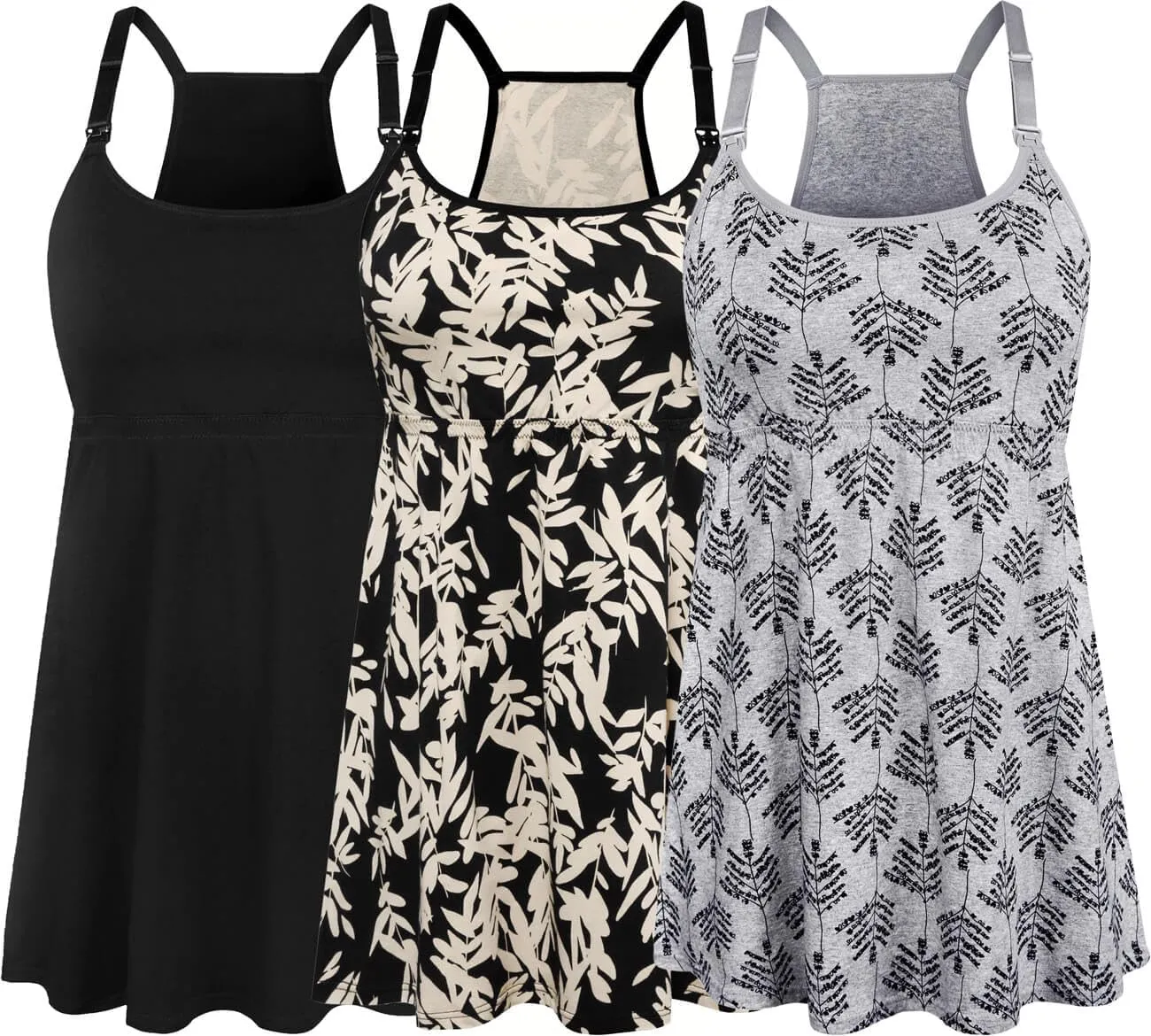 SUIEK Womens Maternity Nursing Tank Tops Cotton Breastfeeding Nightgown Maternity Sleepwear