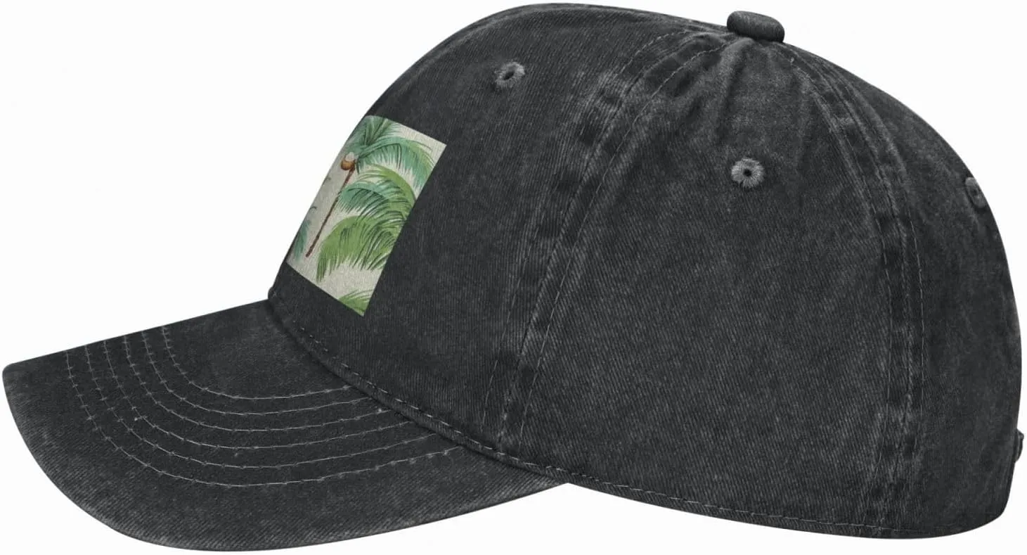 Summer Coconut Tree Unisex Baseball Cap Breathable Cotton Trucker Hat Classic Denim Dad Hat Summer Sun Hat