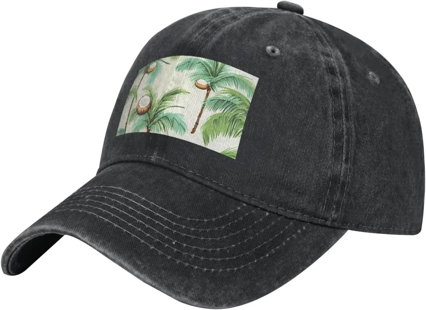 Summer Coconut Tree Unisex Baseball Cap Breathable Cotton Trucker Hat Classic Denim Dad Hat Summer Sun Hat