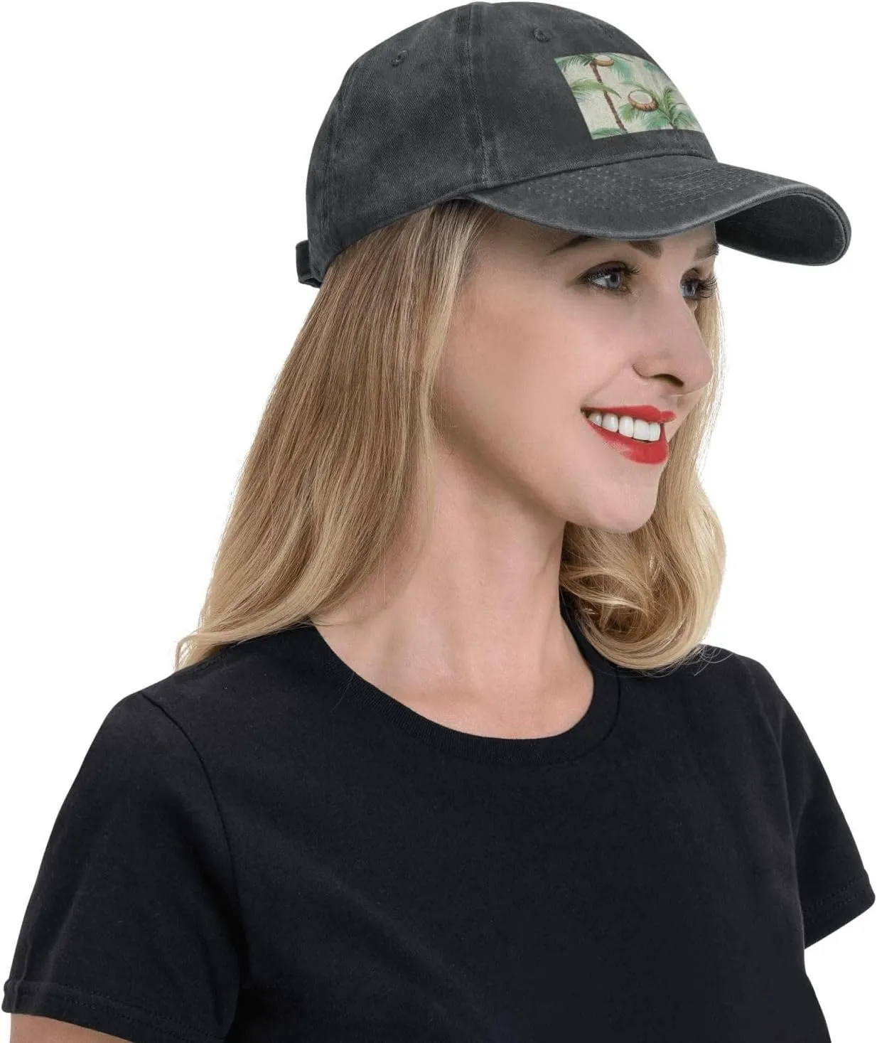 Summer Coconut Tree Unisex Baseball Cap Breathable Cotton Trucker Hat Classic Denim Dad Hat Summer Sun Hat