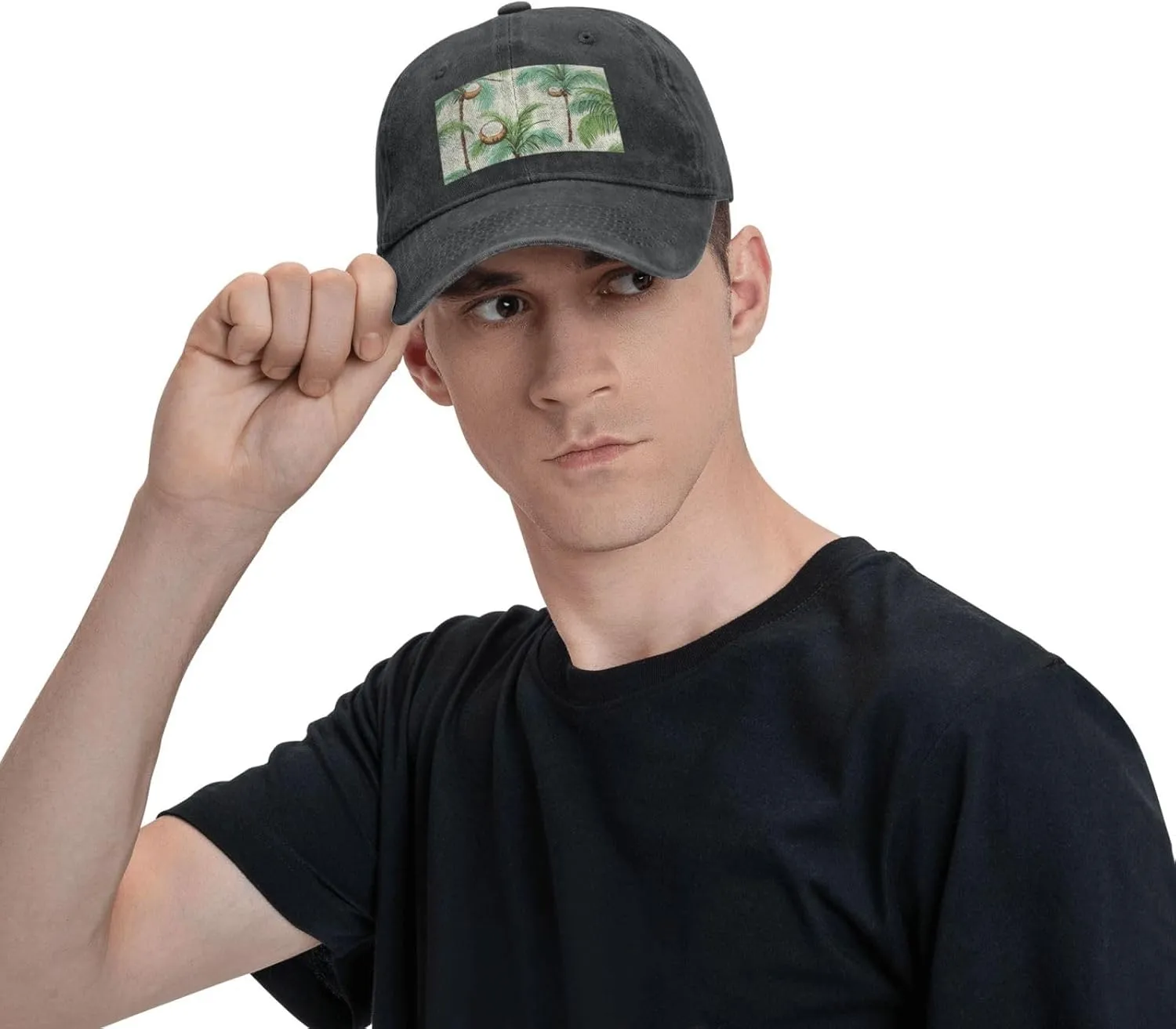 Summer Coconut Tree Unisex Baseball Cap Breathable Cotton Trucker Hat Classic Denim Dad Hat Summer Sun Hat