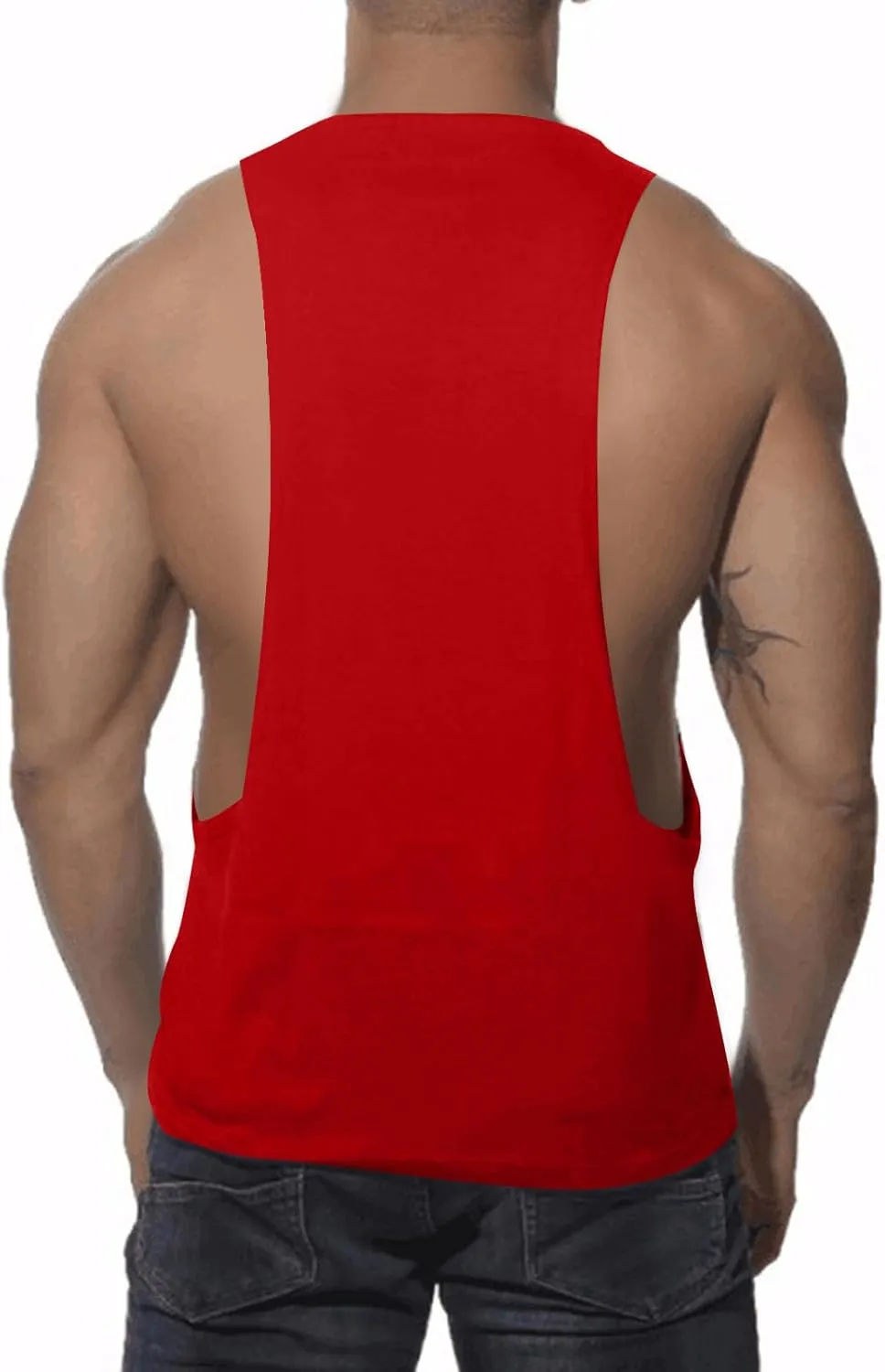 Summer Cotton Tank Tops for Men Plus Size Solid Colour Stretch Sleeveless Shirts Crewneck Dry Athletic Clothing