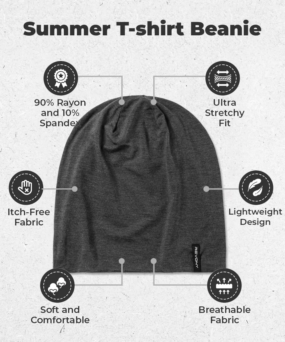 Summer T-Shirt Beanie for Men & Women - Soft Modal - Slouchy Style