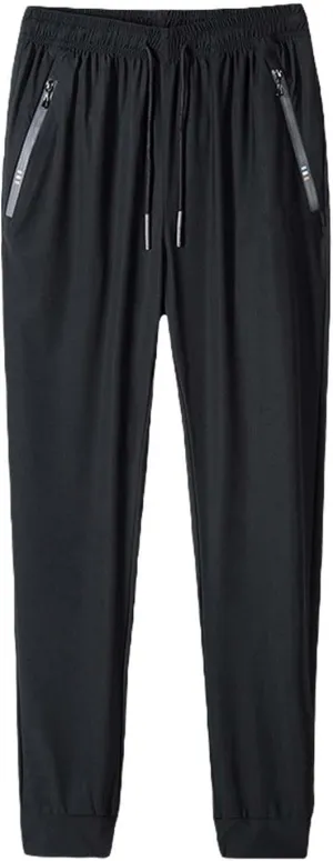 Sweatpants for Men Unisex Ice Silk Quick Dry Hiking Joggers Sport Trousers Zipper Pockets Thin Casual Elastic Pants
