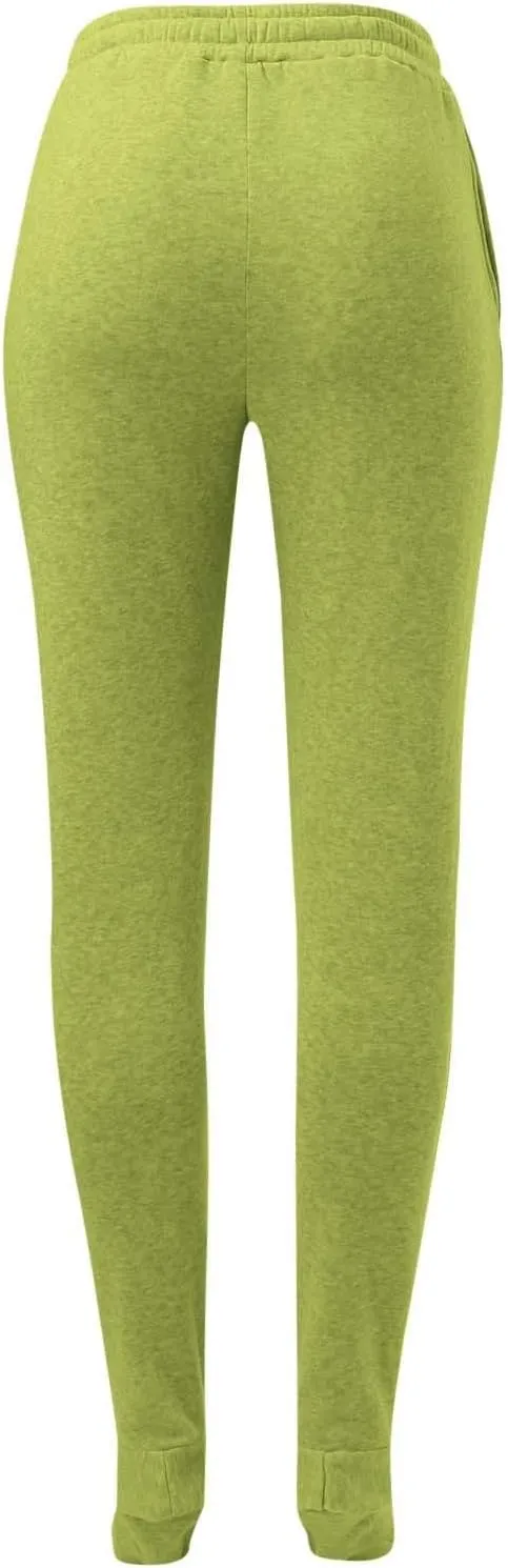 Sweatpants with Foot for Women Fleece Lined Soft Warm Drawstring Elastic Waist Pajama Pants Casual Loungewear Trouser
