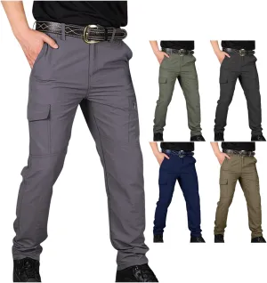 Tactical Cargo Pants for Men Waterproof Ripstop Pants Lightweight Quick Dry Hiking Pants Stretch Waist Work Pants 2025