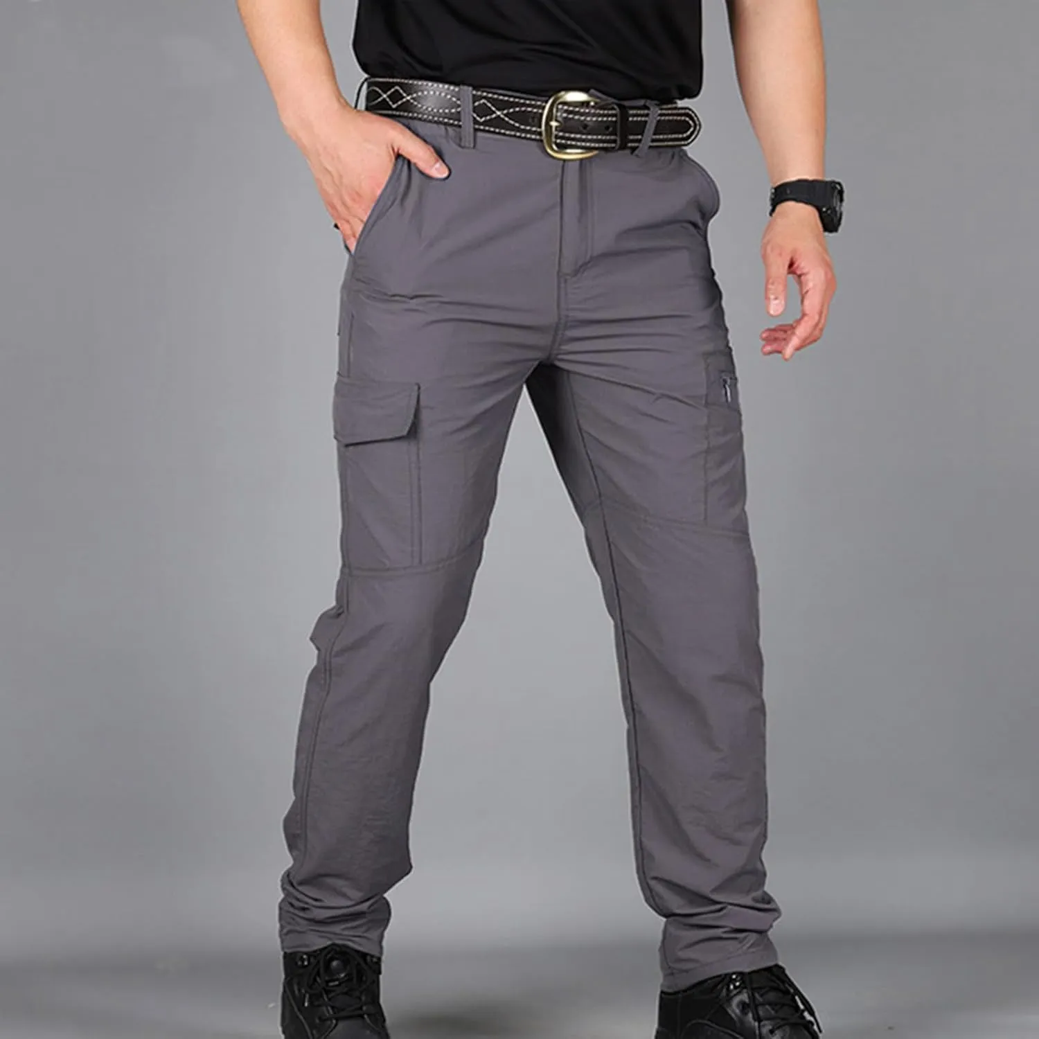 Tactical Cargo Pants for Men Waterproof Ripstop Pants Lightweight Quick Dry Hiking Pants Stretch Waist Work Pants 2025