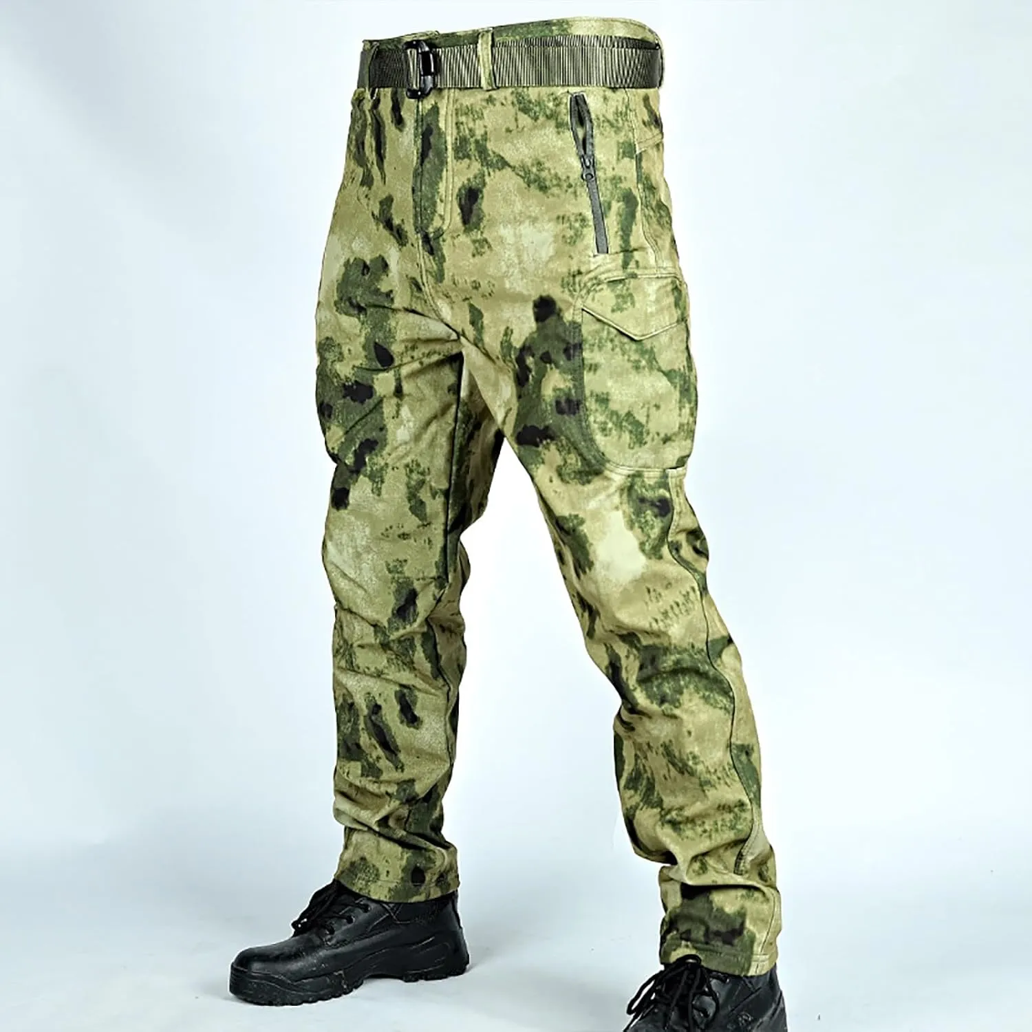 Tactical Gear for Men, Men's Ripstop Military Combat Cargo Pants Multi Pockets Fleece Lined Lightweight Outdoor Work Pants