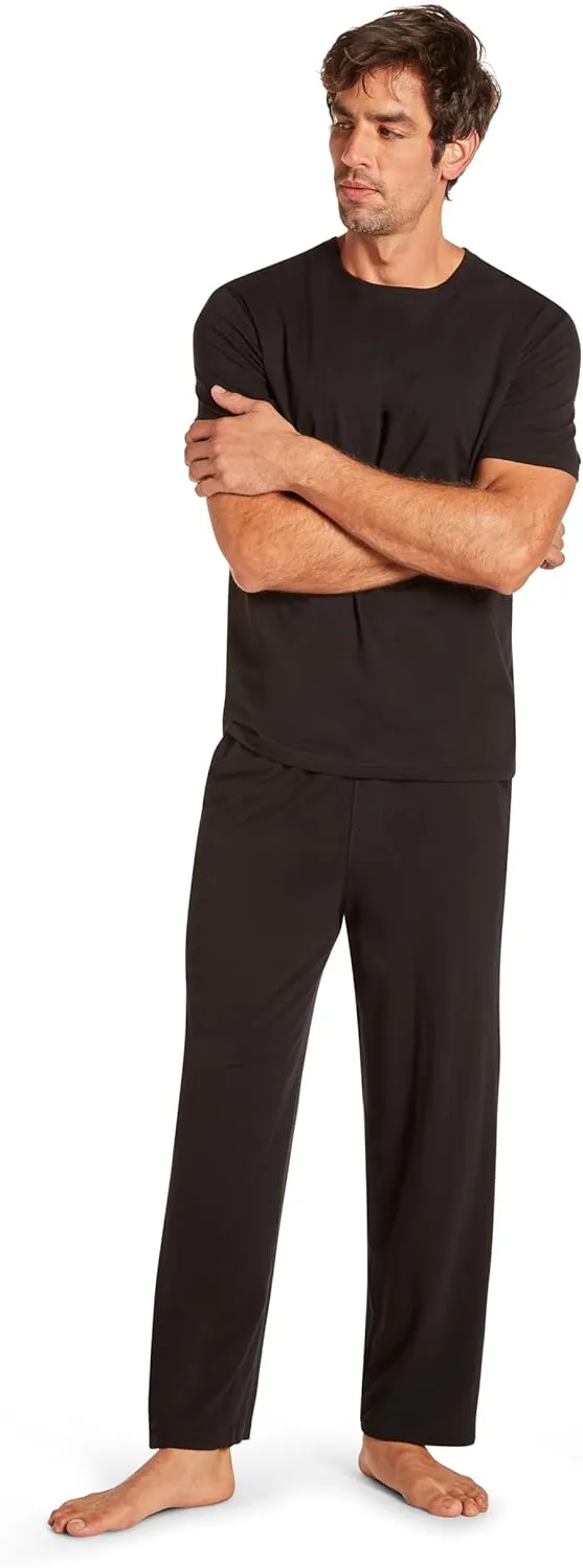 TAHARI Men's Ultimate Comfort Men's Crew Neck Sleep T-Shirt  Soft Cotton Blend, Lightweight & Breathable Lounge Shirt
