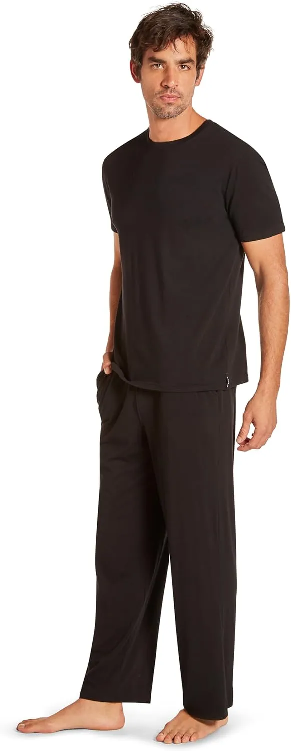 TAHARI Men's Ultimate Comfort Men's Crew Neck Sleep T-Shirt  Soft Cotton Blend, Lightweight & Breathable Lounge Shirt