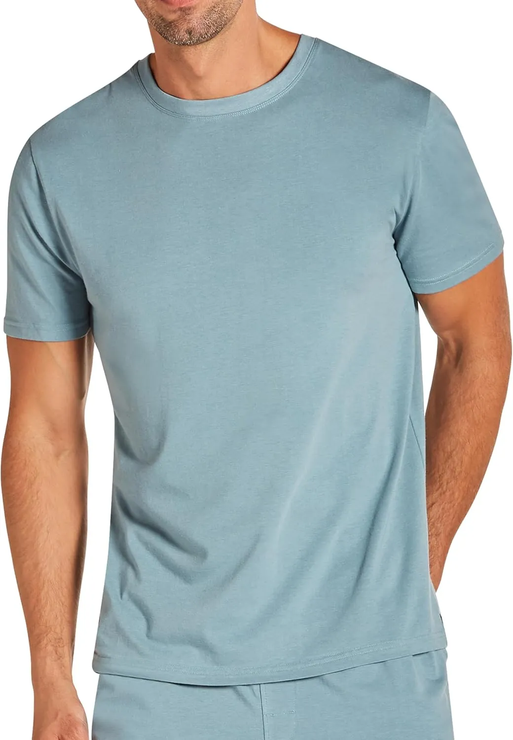 TAHARI Men's Ultimate Comfort Men's Crew Neck Sleep T-Shirt  Soft Cotton Blend, Lightweight & Breathable Lounge Shirt