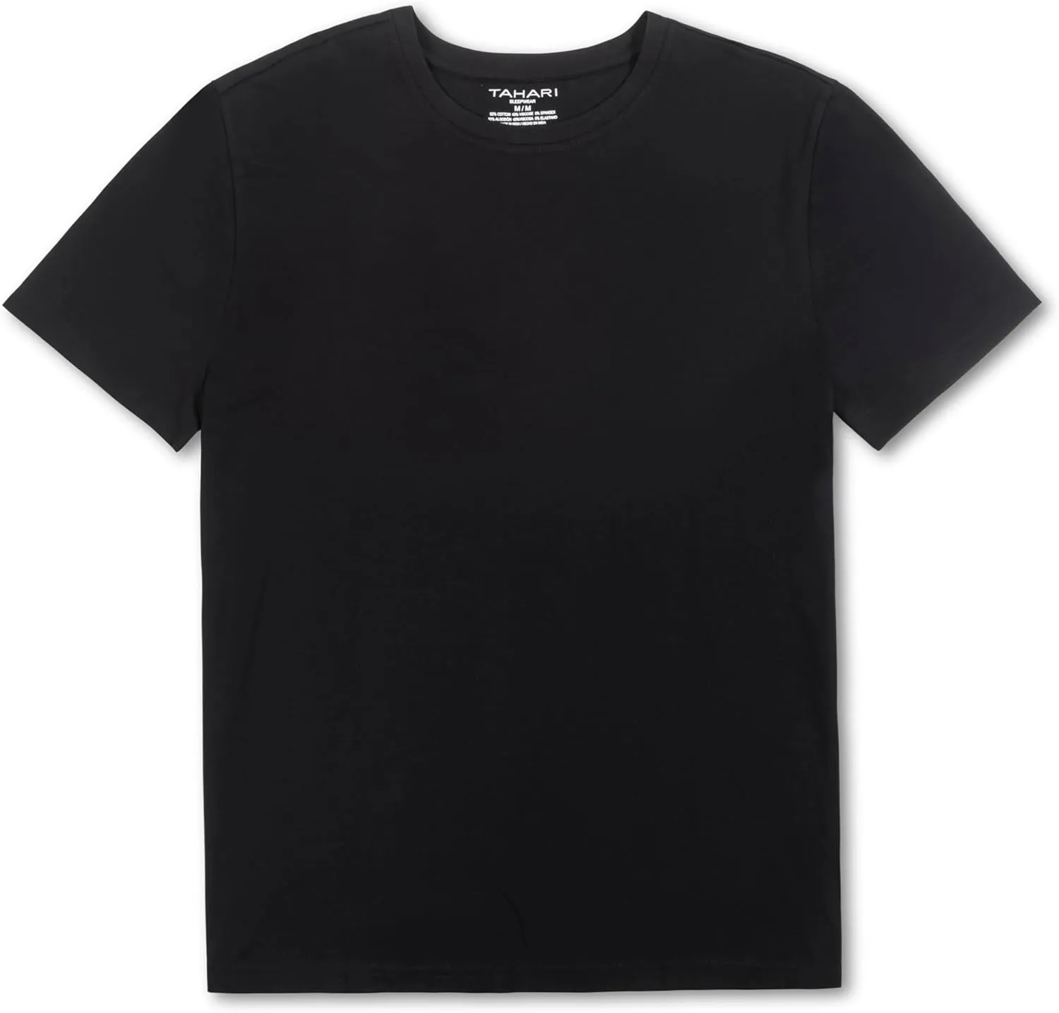 TAHARI Men's Ultimate Comfort Men's Crew Neck Sleep T-Shirt  Soft Cotton Blend, Lightweight & Breathable Lounge Shirt