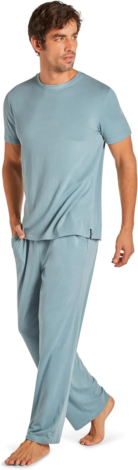 TAHARI Men's Ultimate Comfort Men's Crew Neck Sleep T-Shirt  Soft Cotton Blend, Lightweight & Breathable Lounge Shirt
