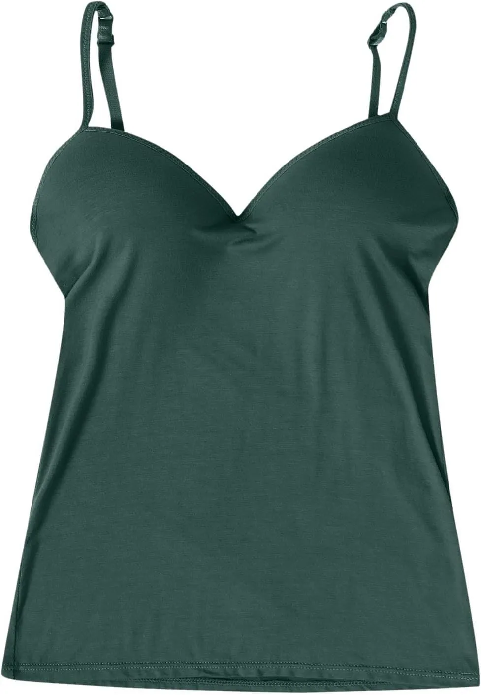 Tank Top for Women Shelf Bra Spaghetti Strap Camisoles Layer Padded Bra Cotton Cami Shirt