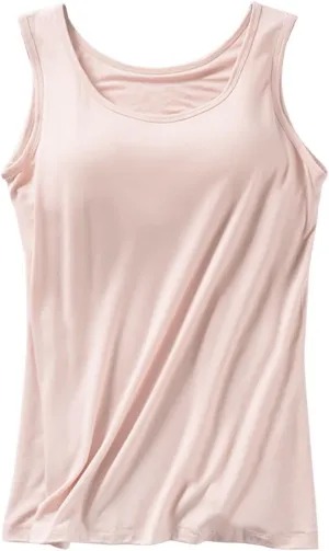 Tank Top with Built in Bra for Women 2025 Casual Summer Sleeveless Tops Basic Padded Tanktops Workout Yoga Shirts
