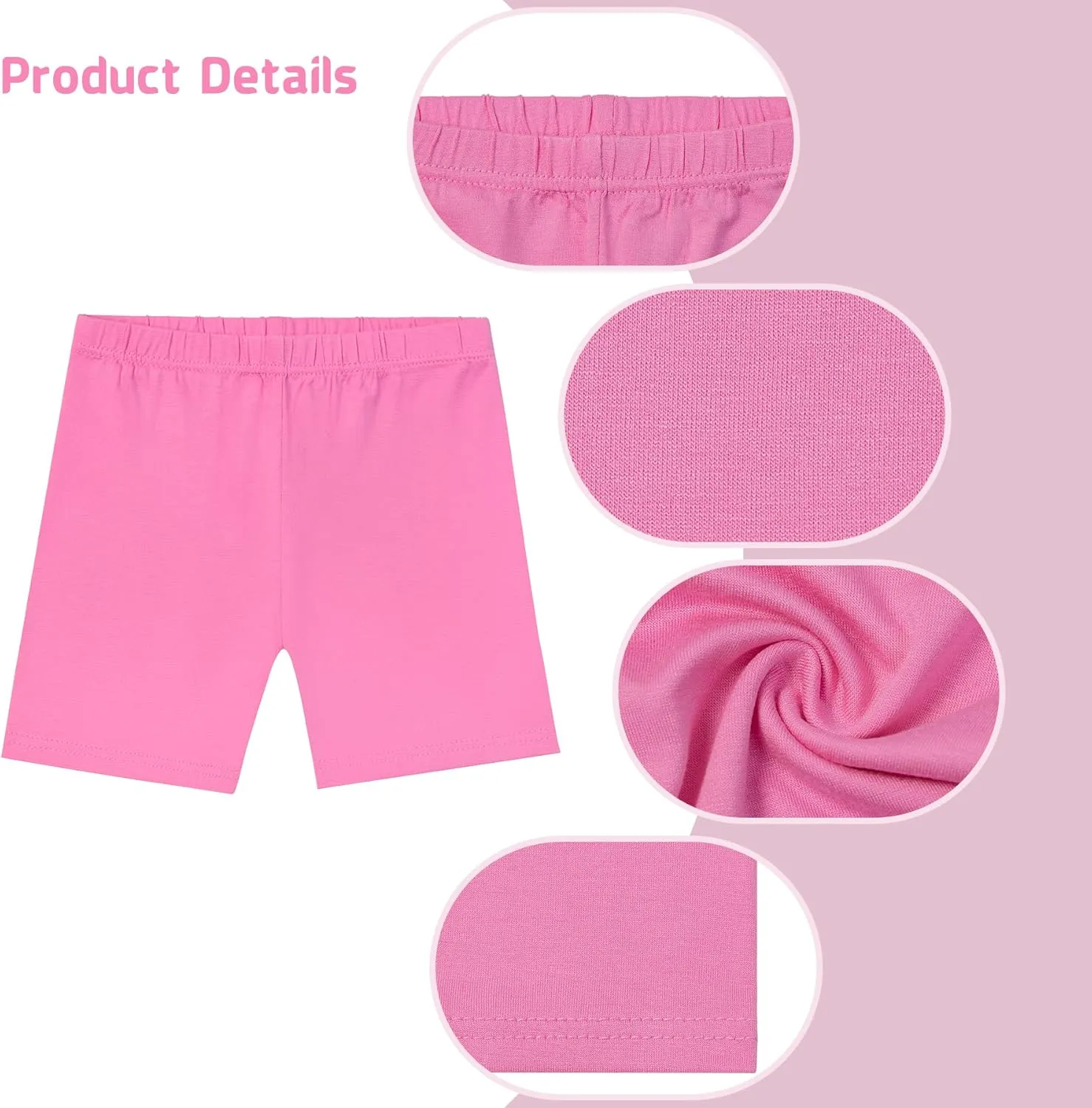 Tenpluszero 6 Pack Girls Bike Shorts Cartwheel Under Dress Short for Toddler Girls Dance Shorts Breathable and Safety
