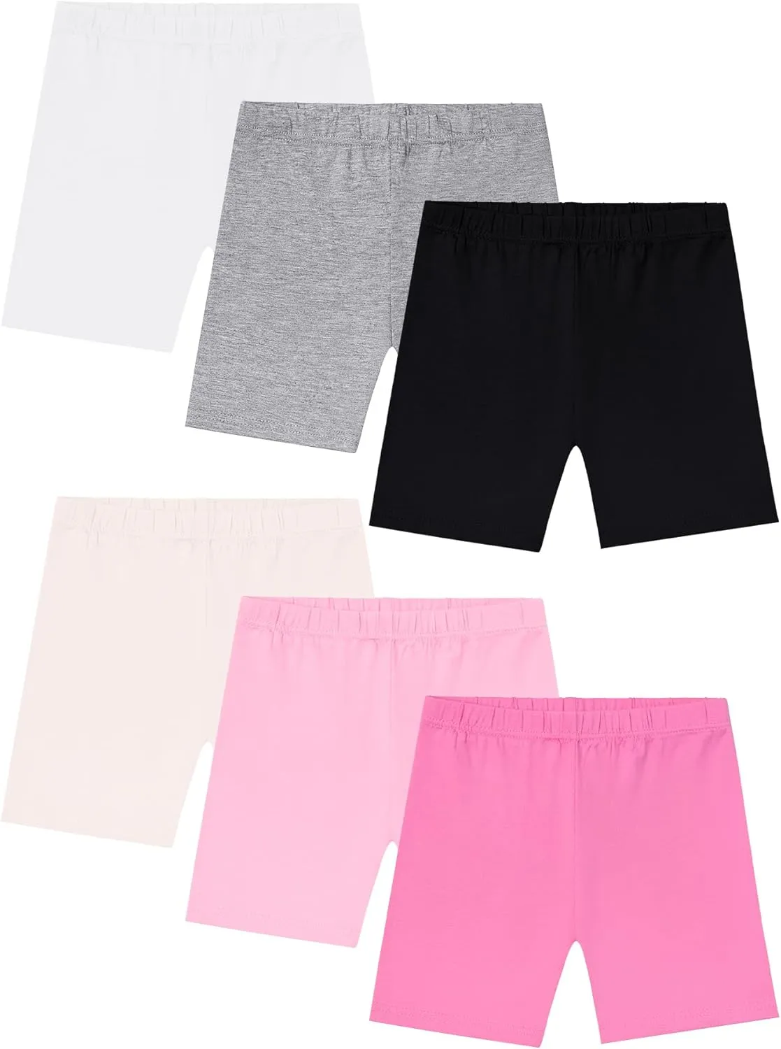 Tenpluszero 6 Pack Girls Bike Shorts Cartwheel Under Dress Short for Toddler Girls Dance Shorts Breathable and Safety