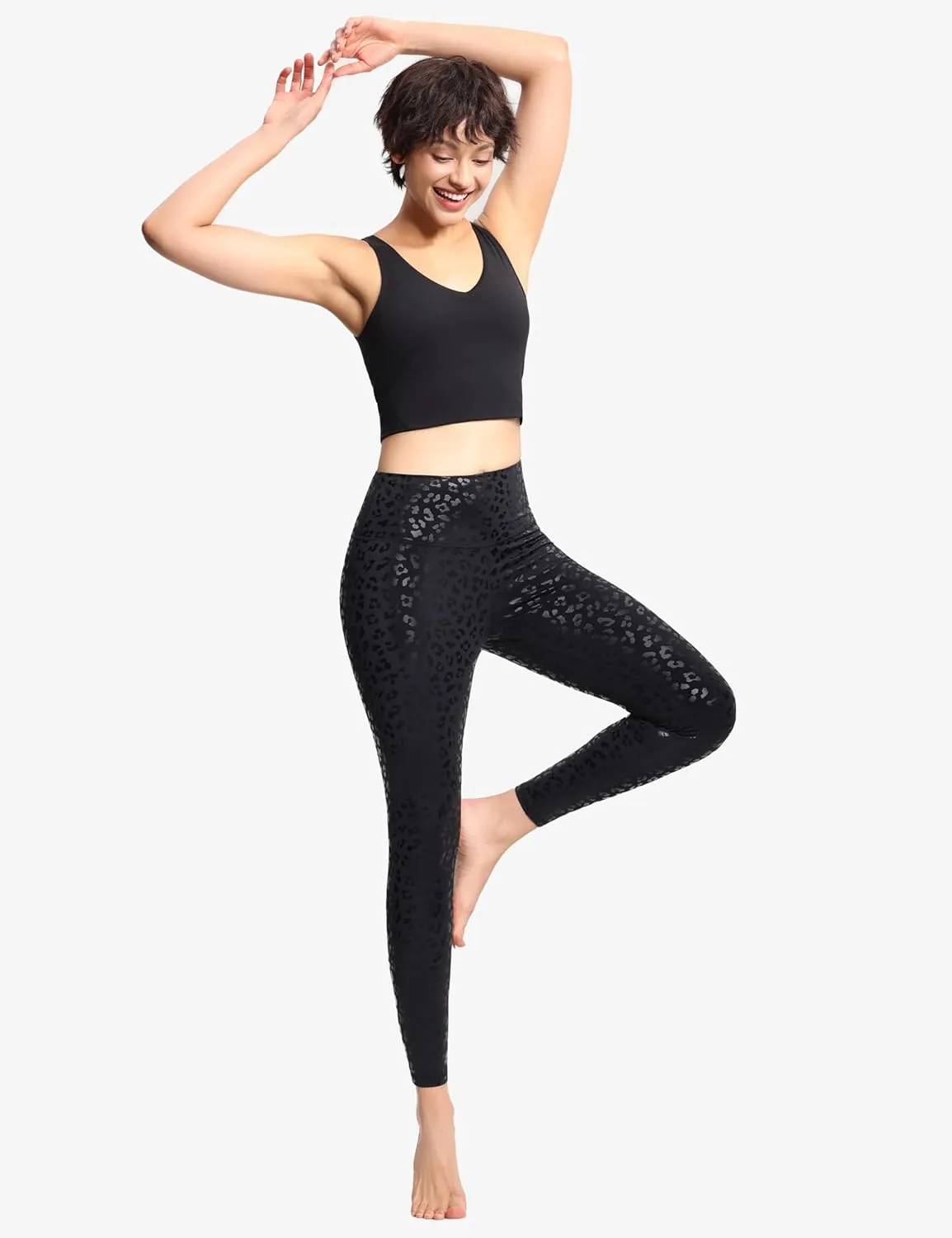 THE GYM PEOPLE Women's High Waist Workout Legging Soft Tummy Control Squat Proof Yoga Running Pants