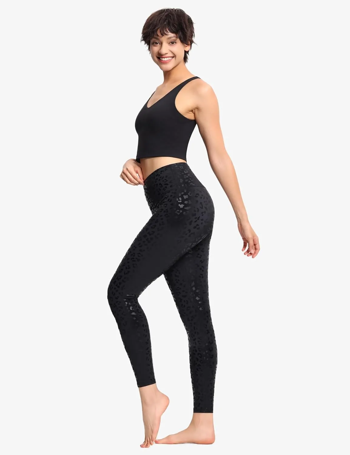 THE GYM PEOPLE Women's High Waist Workout Legging Soft Tummy Control Squat Proof Yoga Running Pants