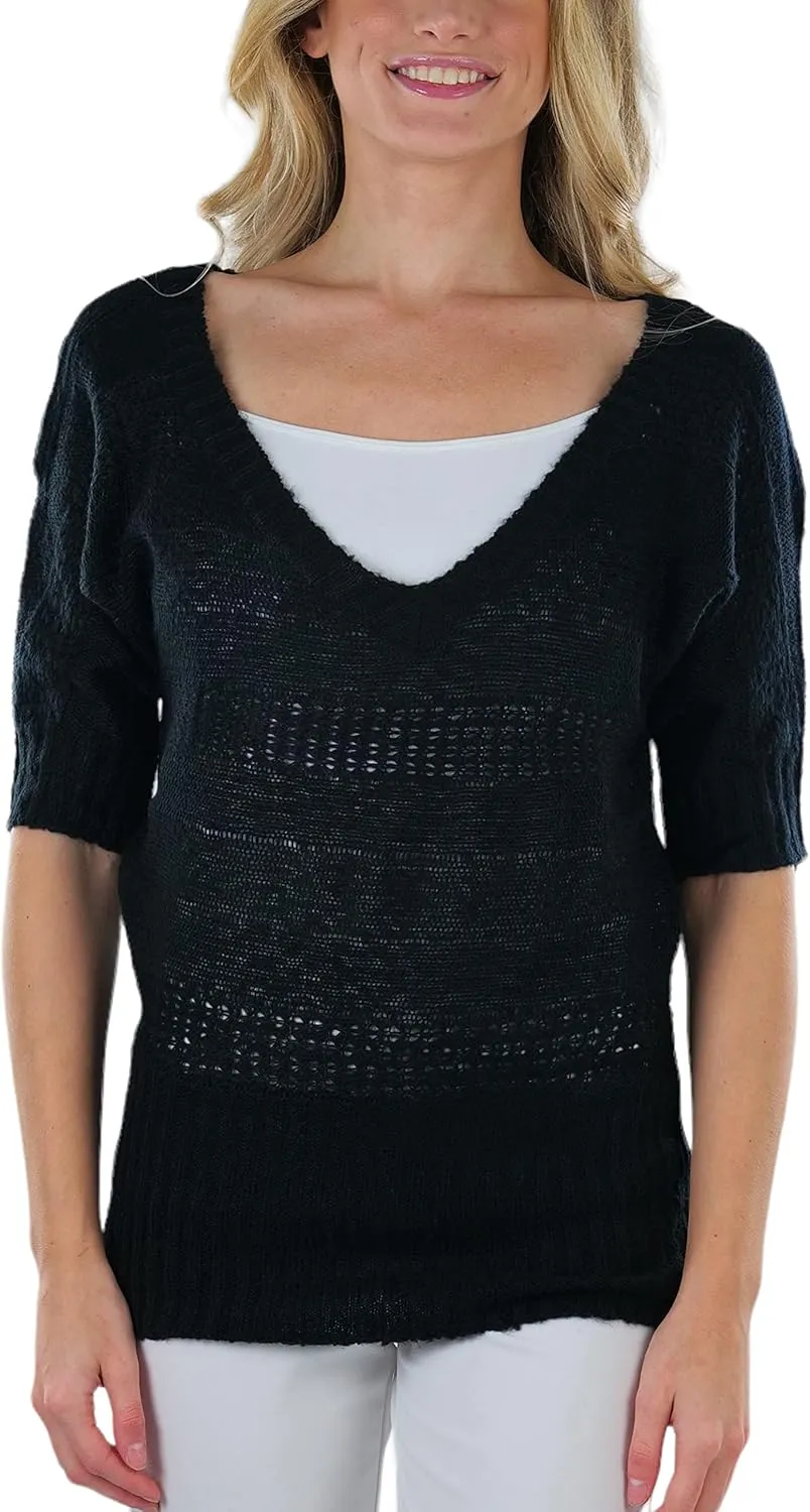 ToBeInStyle Women's Soft Knit V-Neck Sweater Warm Knit Tunic