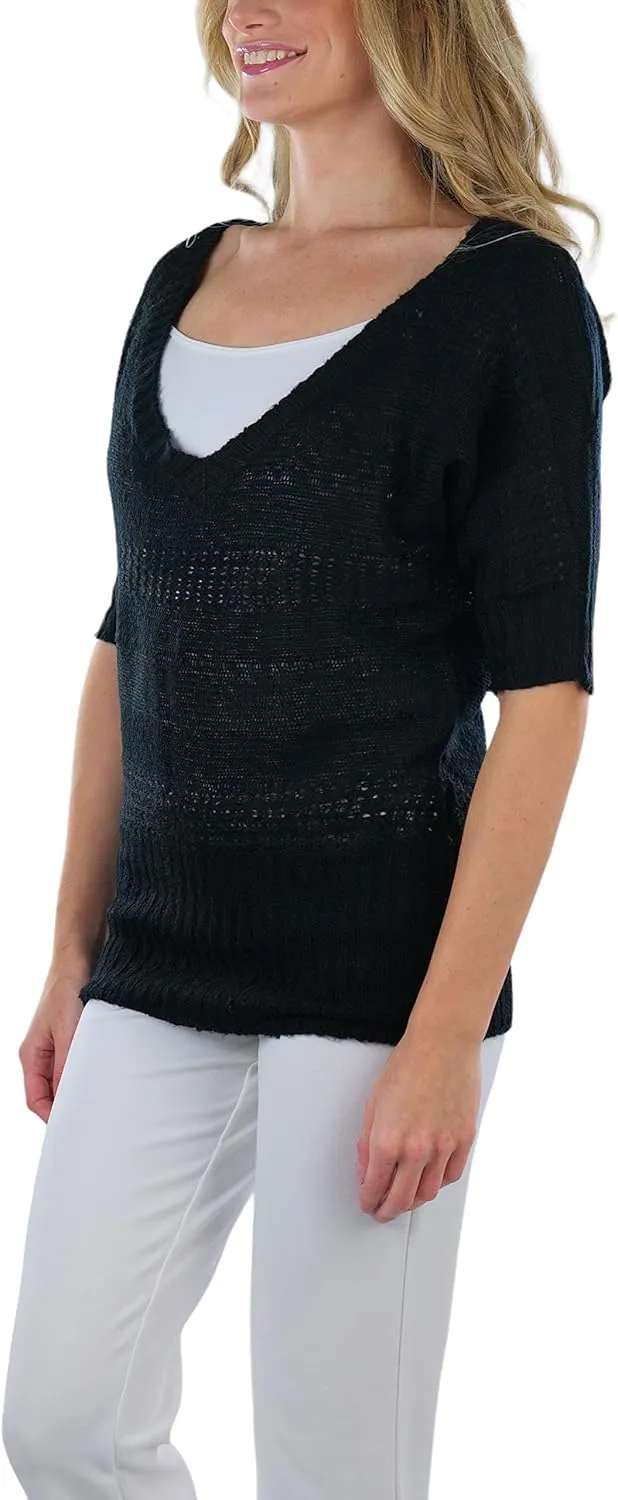 ToBeInStyle Women's Soft Knit V-Neck Sweater Warm Knit Tunic