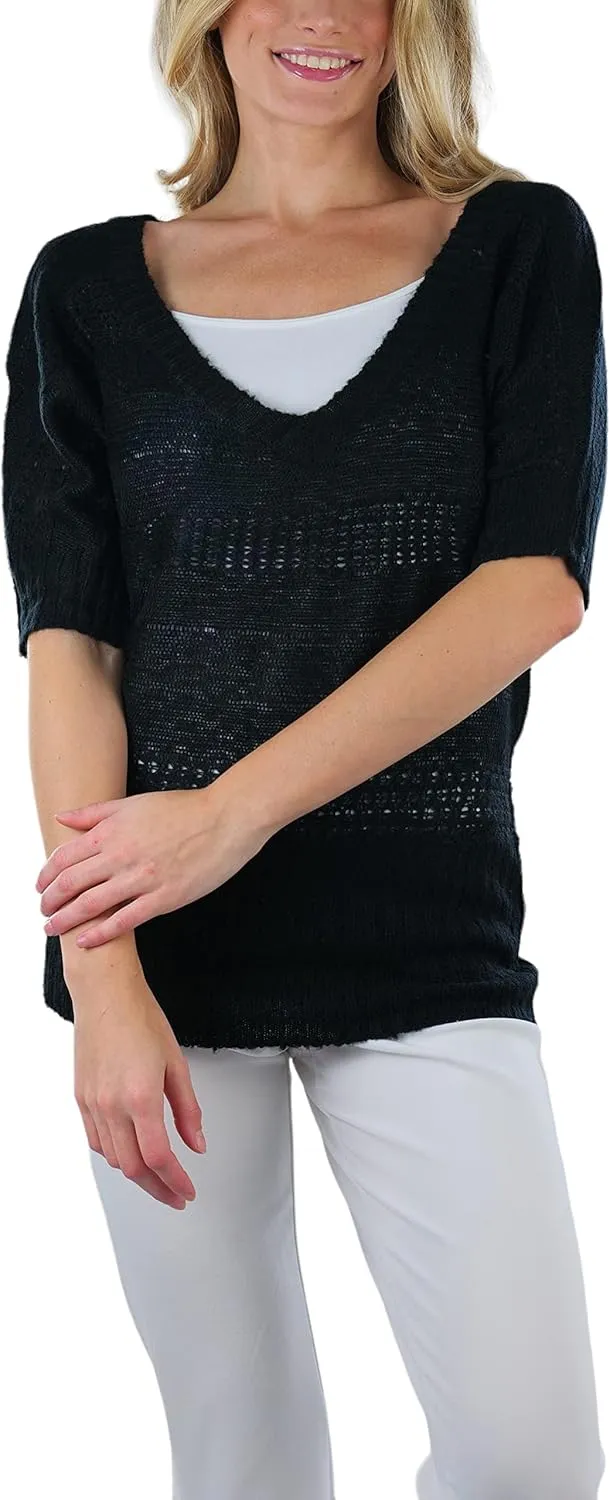 ToBeInStyle Women's Soft Knit V-Neck Sweater Warm Knit Tunic