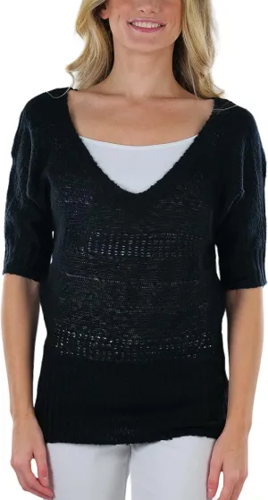 ToBeInStyle Women's Soft Knit V-Neck Sweater Warm Knit Tunic