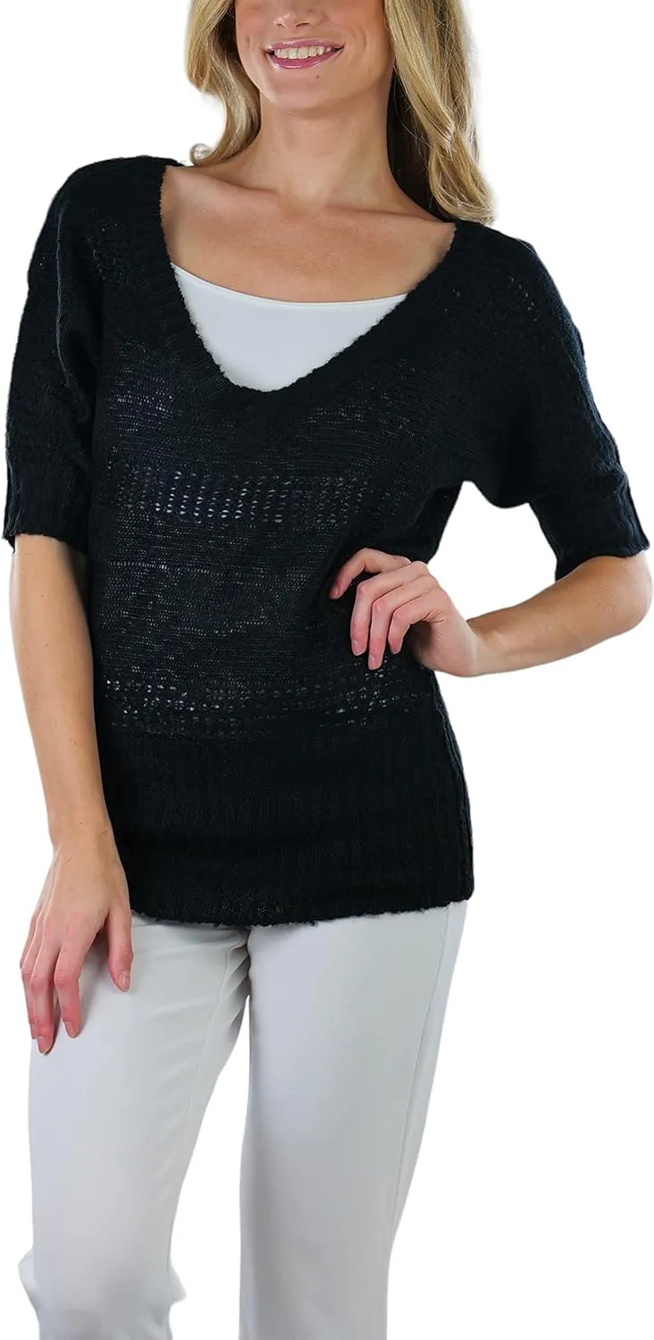 ToBeInStyle Women's Soft Knit V-Neck Sweater Warm Knit Tunic