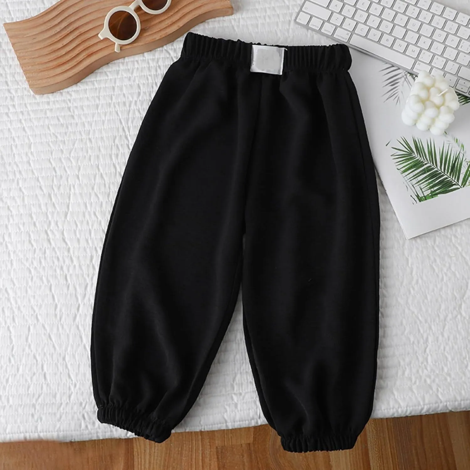 Toddler Boys Baggy Sweatpants Elastic Waist Breathable Comfy Aesthetic Joggers Kids Plain Loose Athletic Trousers