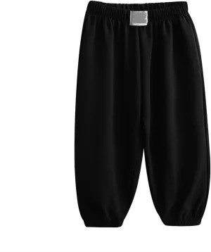 Toddler Boys Baggy Sweatpants Elastic Waist Breathable Comfy Aesthetic Joggers Kids Plain Loose Athletic Trousers