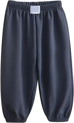Toddler Boys Baggy Sweatpants Elastic Waist Breathable Comfy Aesthetic Joggers Kids Plain Loose Athletic Trousers