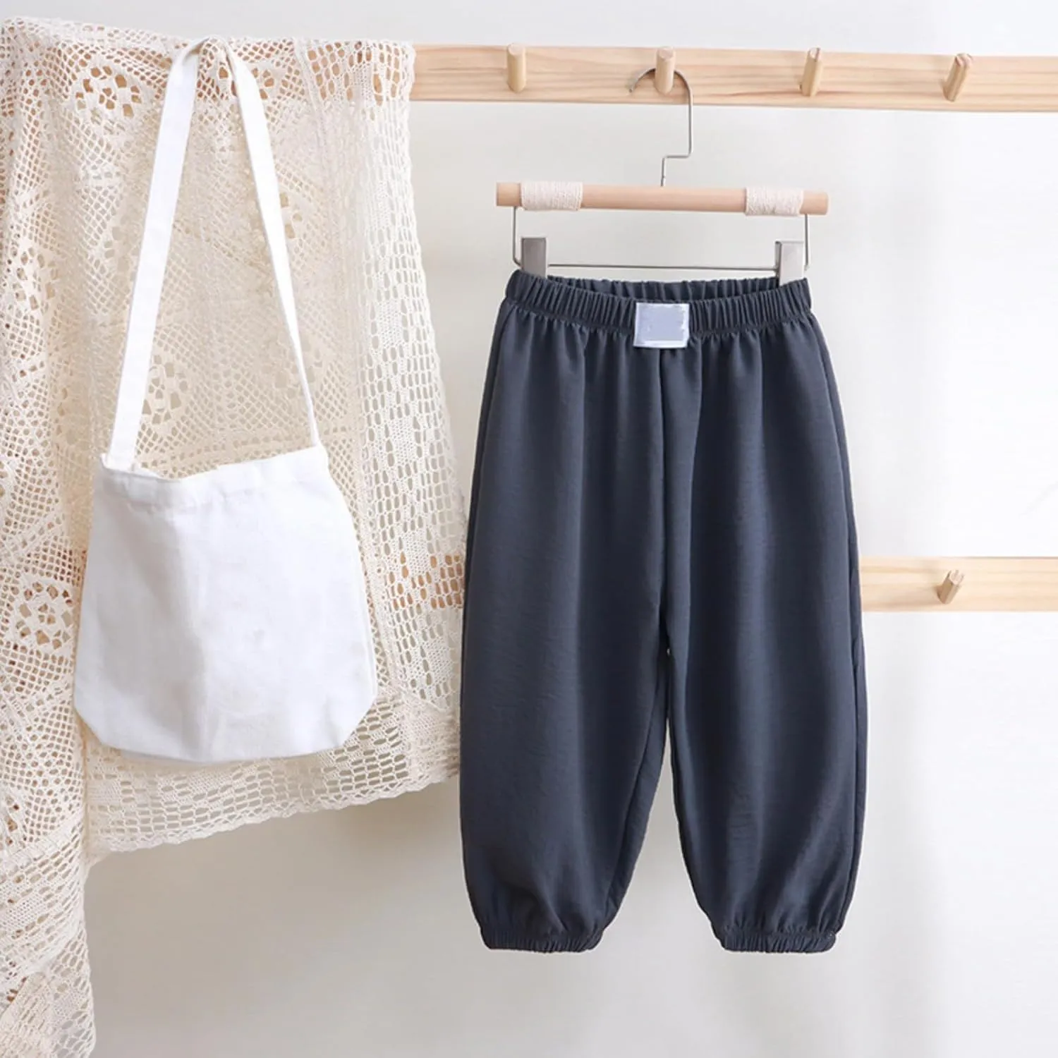 Toddler Boys Baggy Sweatpants Elastic Waist Breathable Comfy Aesthetic Joggers Kids Plain Loose Athletic Trousers