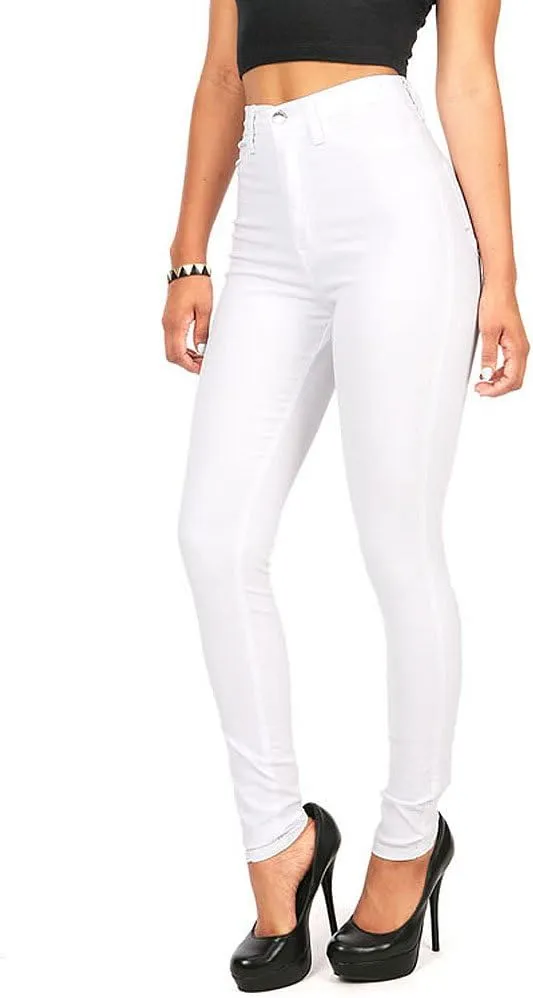 Vibrant Womens Denim Skinny Jeans  Super Stretch High Waisted Classic Casual Slim Fit Pants