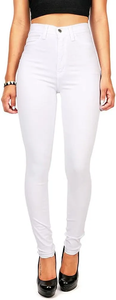 Vibrant Womens Denim Skinny Jeans  Super Stretch High Waisted Classic Casual Slim Fit Pants
