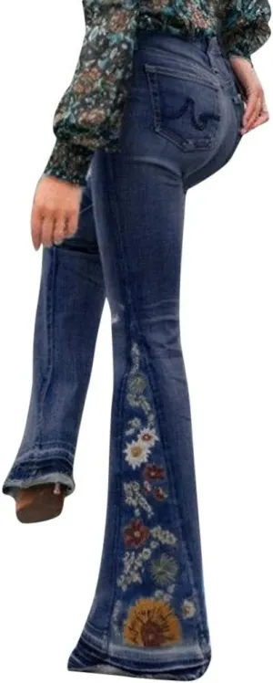 Vintage Clothes for Women High Waisted Bell Bottom Jeans for Women Plus Size Bell Bottoms Y2K Flare Jeans Embroidered Jeans for Women Womens Embroidered Jeans Petite Bell Bottom Jeans