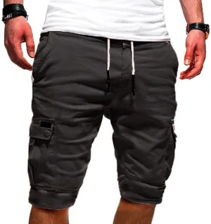 WENKOMG1 Mens Cotton Gym Shorts,Solid Elastic Waist Drastring Workout Shorts Running Jogging Trunks Basketball Shorts