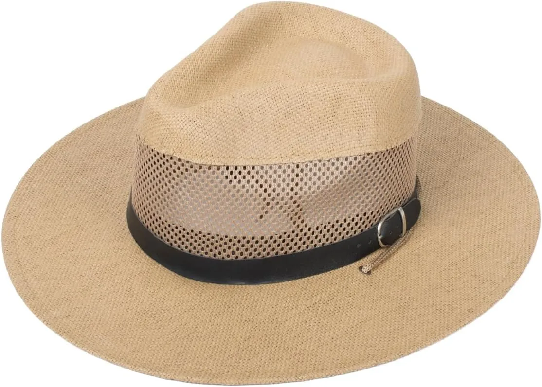 WESTEND Unisex Short Brim Fedora - Hats for Men & Women   Cooling Mesh Fashion Fedora Hat, Leather Belt Mesh Fedora